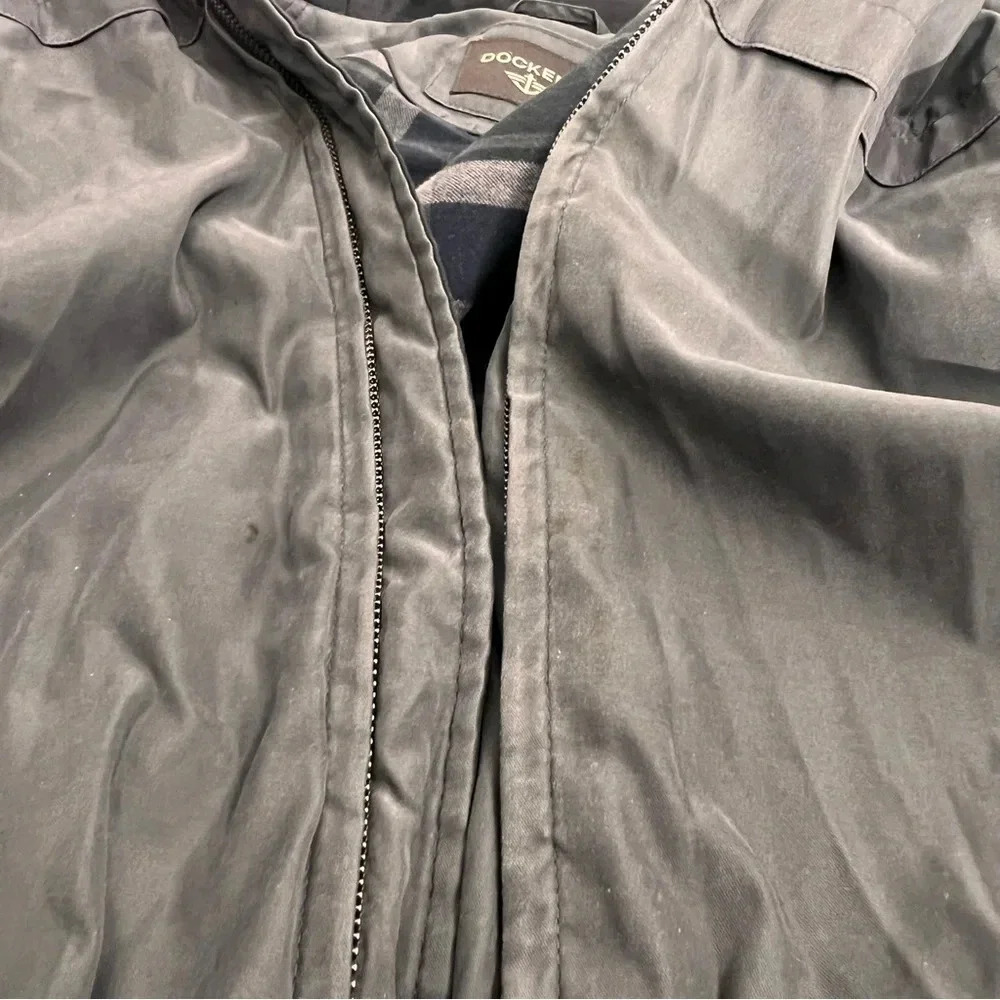 Dockers Iron Grey Men’s Jacket Size XXL Plaid Lined Zip Up‎ Front - Picture 14 of 14